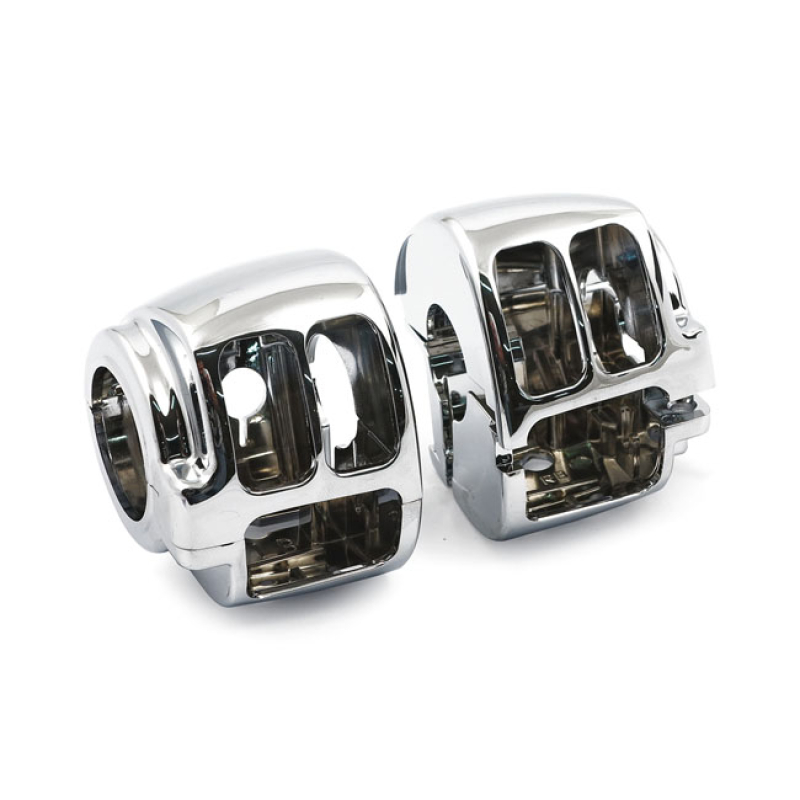 SWITCH HOUSING SET. CHROME WITHOUT SWITCHES & WIRING. OEM STYLE SWITCH 900897