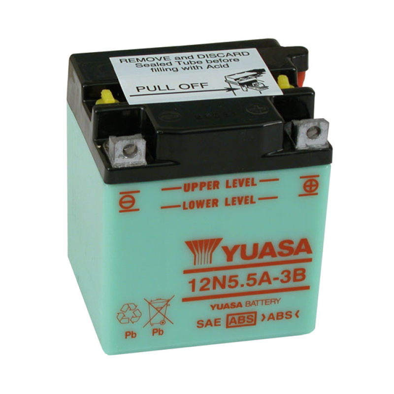 YUASA, 12V LEAD-ACID BATTERY. 5.5AH 55CCA (COLD CRANKING AMPS). CUSTOM 901028