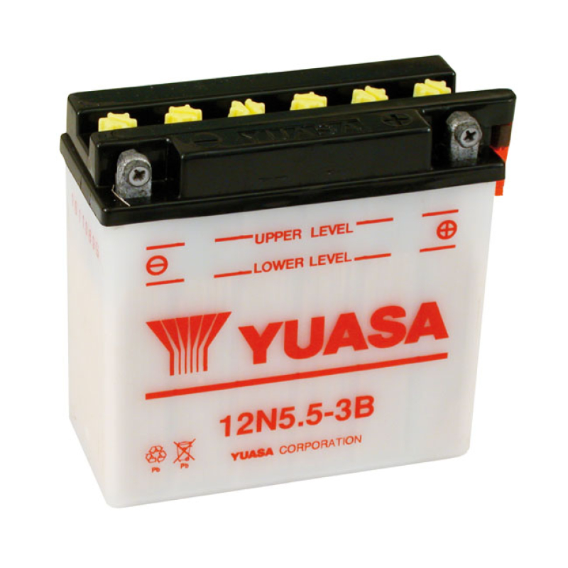 YUASA, 12V LEAD-ACID BATTERY. 5.5AH 55CCA (COLD CRANKING AMPS). CUSTOM 901029