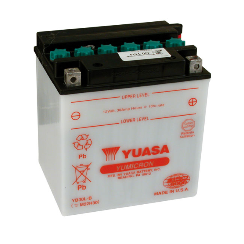 YUASA, YUMICRON 12V LEAD-ACID BATTERY YB30L-B. 30AH 300CCA (COLD CRANK 901036