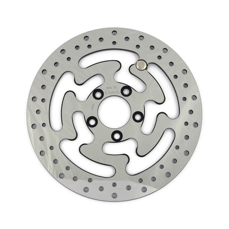 BRAKE ROTOR REAR, DRILLED. POLISHED STAINLESS STEEL - OEM STYLE REPROD 901142