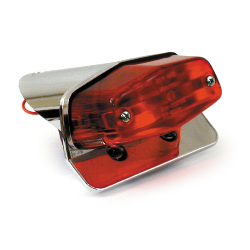 CUSTOM LUCAS TAILLIGHT ASSEMBLY. WITH BRACKET. CHROME CUSTOM SMALLER V 901853