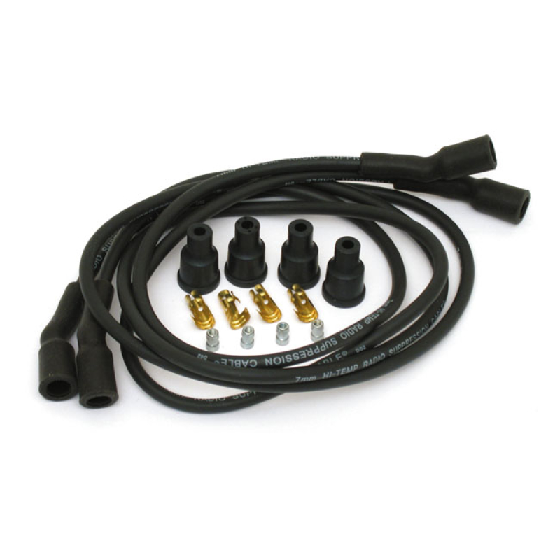 DYNA, SPARK PLUG WIRE SET 7MM BLACK 902557