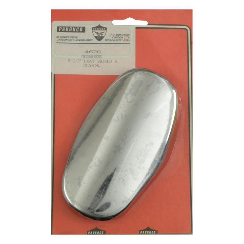 PAUGHCO, OVAL HEAT SHIELD / BOOT GUARD. 5-1/2". CHROME 902645
