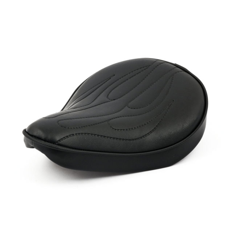 FITZZ, CUSTOM SOLO SEAT. BLACK FLAME. SMALL. 6CM THICK BLACK VINYL WIT 903237