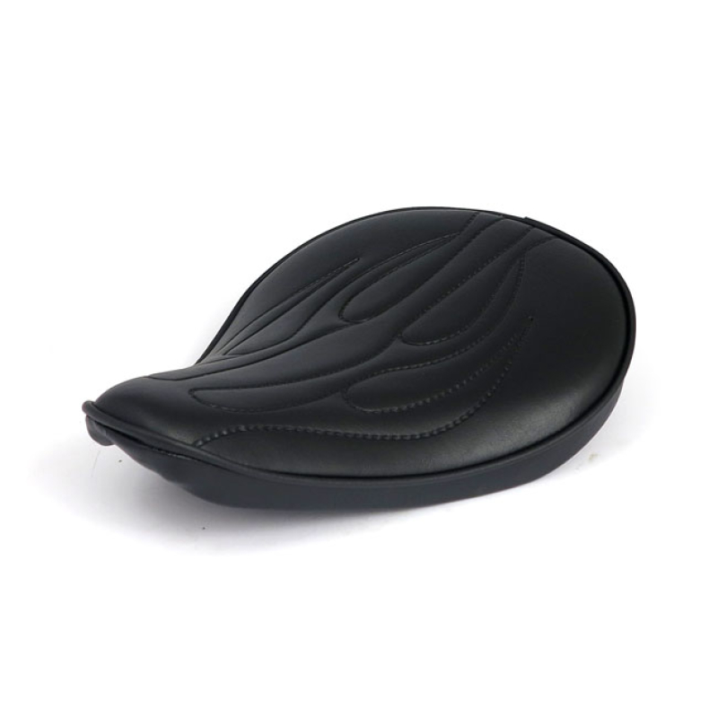 FITZZ, CUSTOM SOLO SEAT. BLACK FLAME. SMALL. 4CM THICK BLACK VINYL WIT 903266
