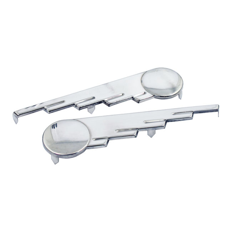 SADDLEBAG TRIM, SPEED BALL WINGS. STAINLESS CLAMP-ON. USED TO REFURBIS 904006