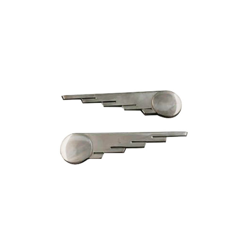 SADDLEBAG TRIM, SPPED BALL WINGS. STAINLESS SCREW-ON. USED TO REFURBIS 904007