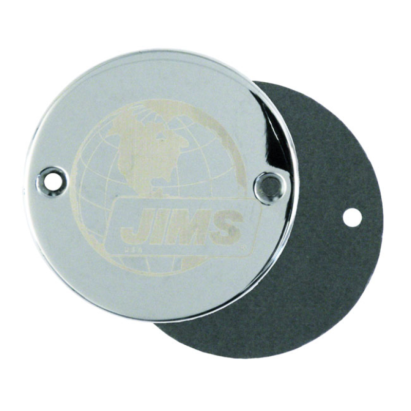 JIMS, POINT COVER ''LASERED WORLD LOGO''. CHROME 904630