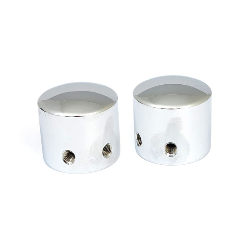 FRONT AXLE NUT CAP KIT. CHROME. DOMED DIE CAST ALUMINUM. CUSTOM AXLE 904694