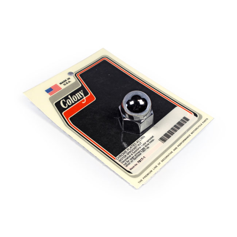 COLONY MOTOR SPROCKET NUT, ACORN CHROME 905105