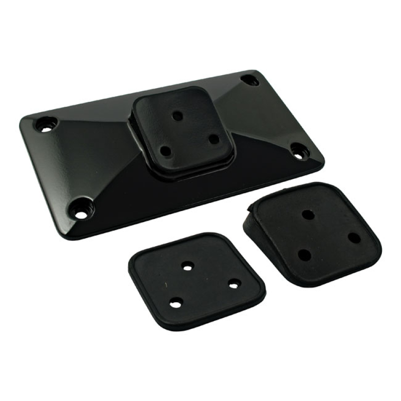 LICENSE PLATE BRACKET, PYRAMID. BLACK BLACK POWDER COATED FINISH. PYRA 905253
