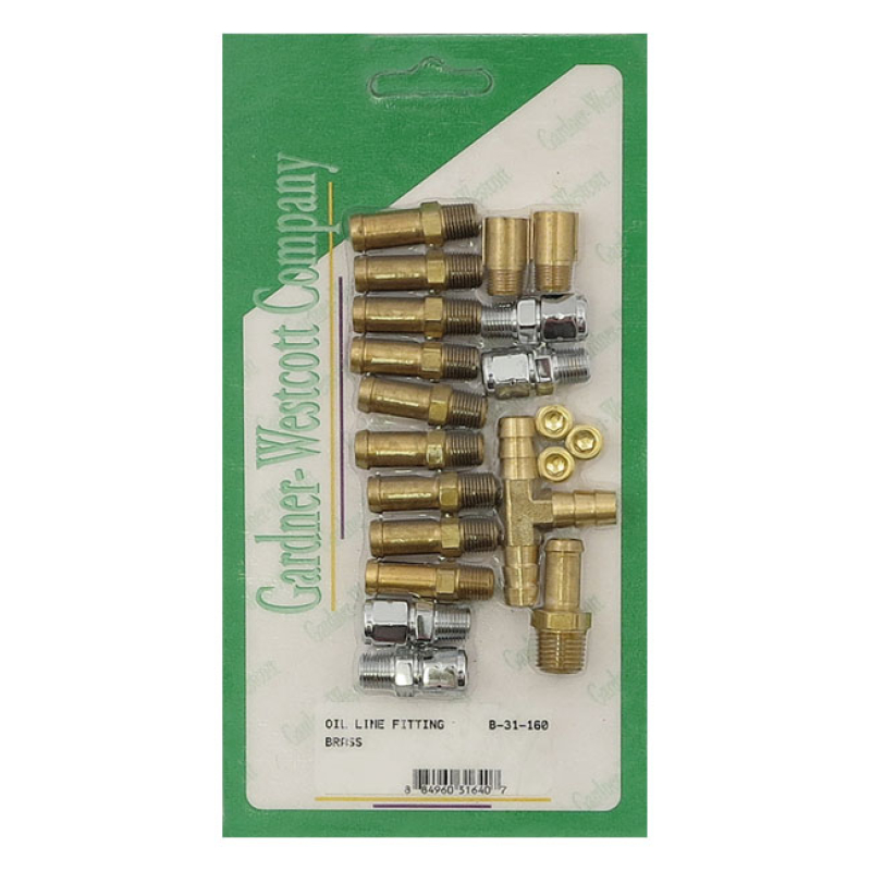 GARDNER-WESTCOTT, OIL PUMP LINE FITTING KIT. BRASS SOLID BRASS. FULL S 905304
