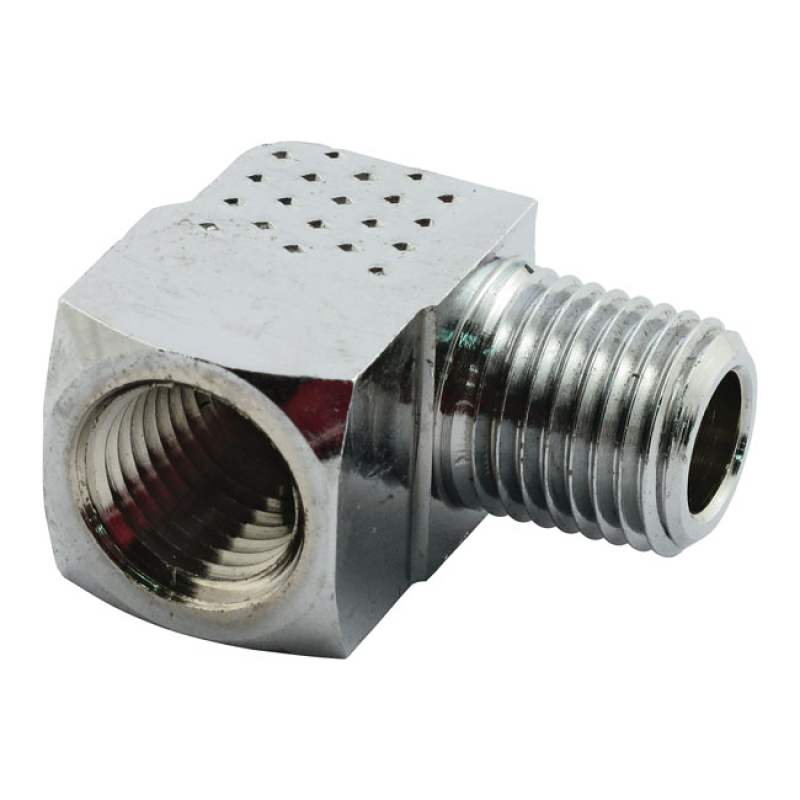 OIL FITTING ADAPTER, 90 DEGREE. CHROME 905376