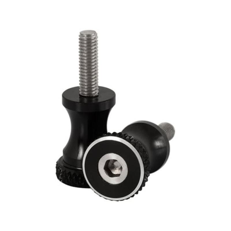 MOTONE, SHORT QUICK RELEASE SEAT BOLTS. 28MM, BLACK BLACK ANODIZED FIN 905899