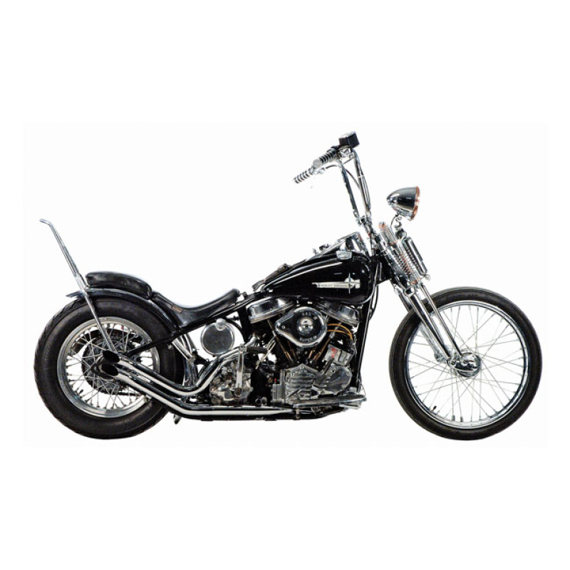 PAUGHCO, UPSWEPT HEAD PIPES - GOOSENECK. OVER TRANSMISSION CHROME. S-P 908903