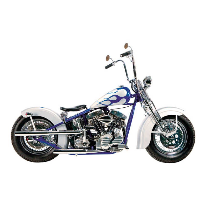 PAUGHCO, SHOTGUN TAPERED EXHAUST (38"). CHROME S-PIPE. RIGID FRAME. KI 908949