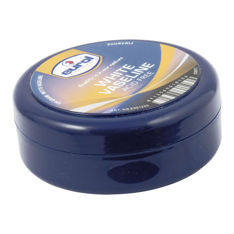 EUROL WHITE VASELINE, 100GR. TIN ACID FREE PETROLEUM JELLY. 909712