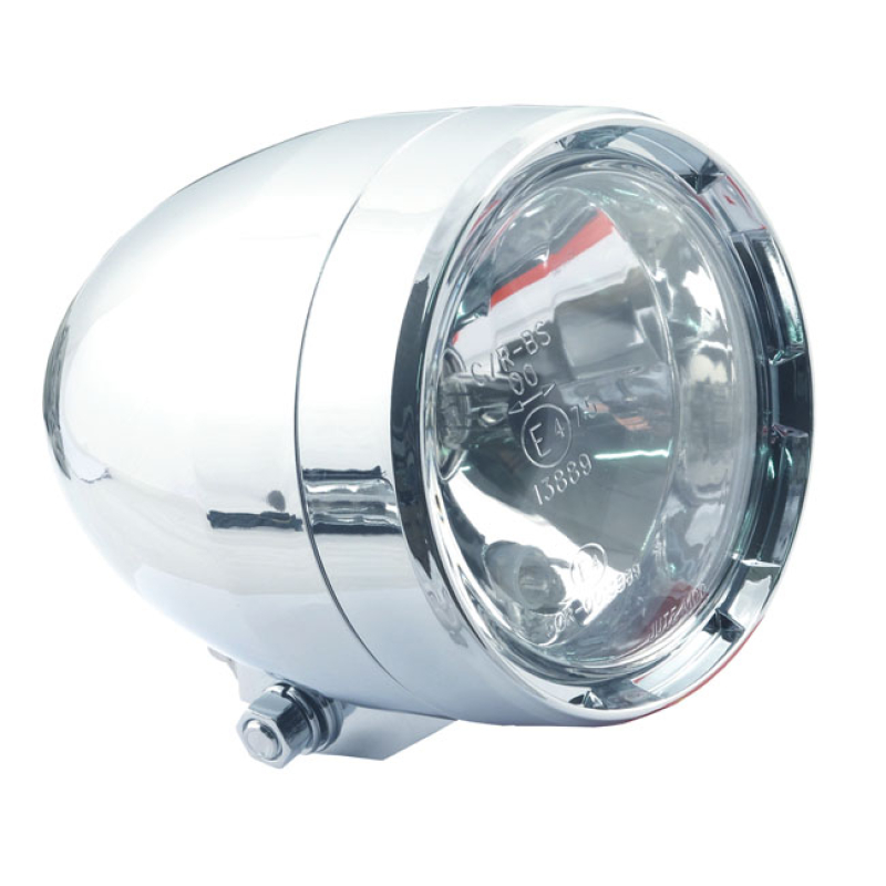 NEVADA 4&quot; STRETCHED ABS HEADLAMP. CHROME - CHROME   - WITH HS1 12V 35/ 913704