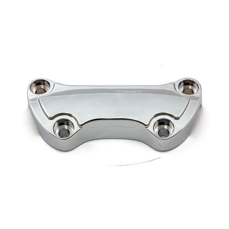 HANDLEBAR TOP CLAMP, WITHOUT SKIRT CHROME, LOW SCALLOPED.   FITS OEM S 914093
