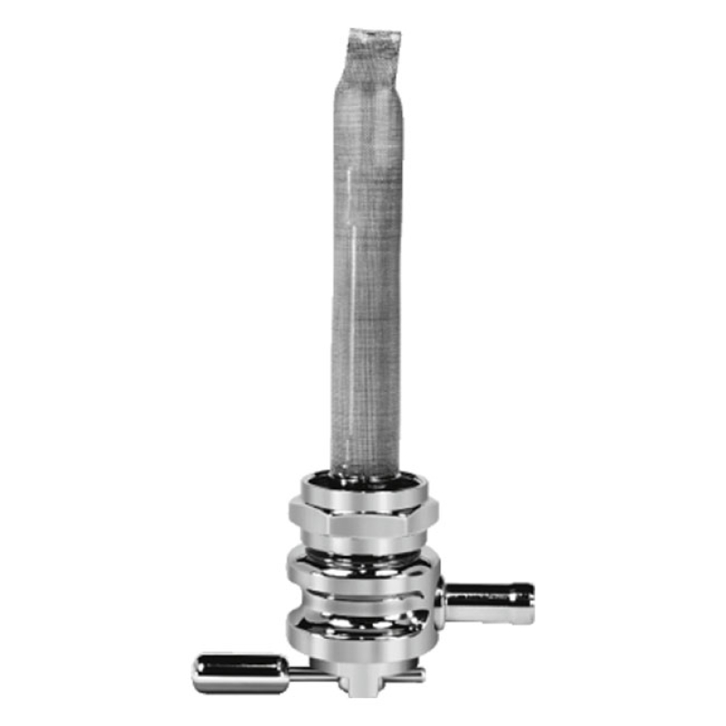 PINGEL, POWER-FLO PETCOCK ROUND WAVE CHROME PLATED; 22MM & NUT; 5/16 ( 914406