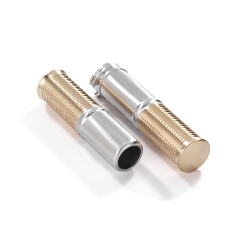 KUSTOM TECH, FL HANDLEBAR GRIP SET. SATIN ALU/BRASS ALUMINUM AND BRASS 914941