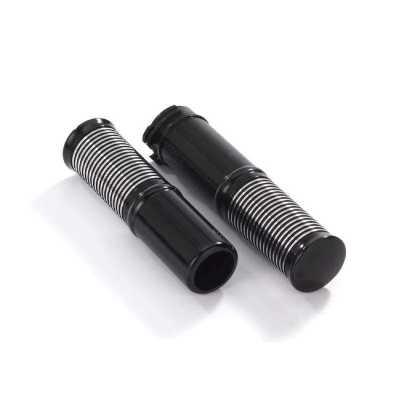 KUSTOM TECH, FL HANDLEBAR GRIP SET. BLACK CONTRAST CUT BLACK ANODIZED 914949
