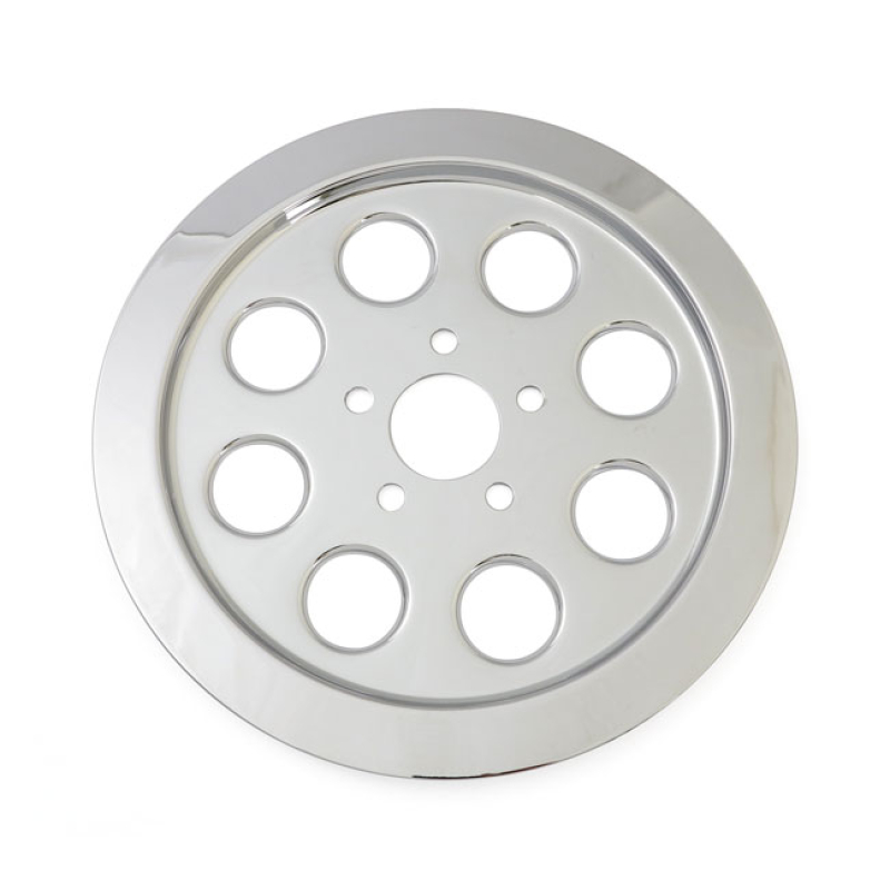INNER PULLEY COVER, HOLES (70T) CHROME STEEL. FITS BEHIND THE PULLEY, 918226