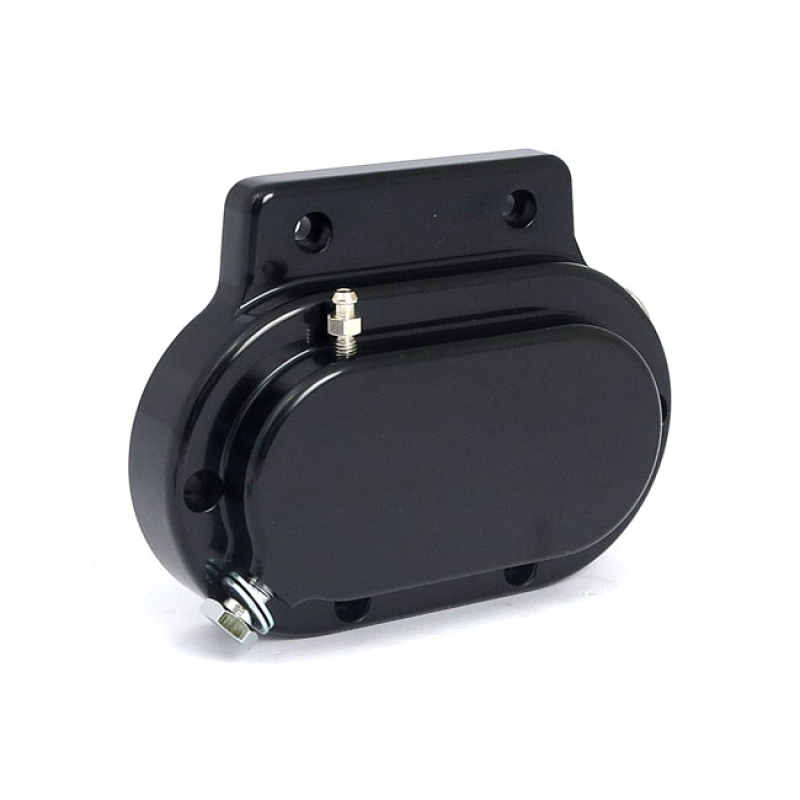 TRANSMISSION END COVER SMOOTH, HYDRAULIC. BLACK BLACK BILLET ALUMINUM 921554