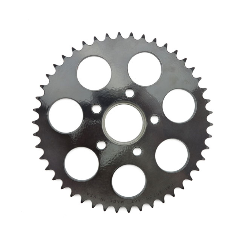 PBI REAR SPROCKET BLACK ZINC STEEL, 46T 923302