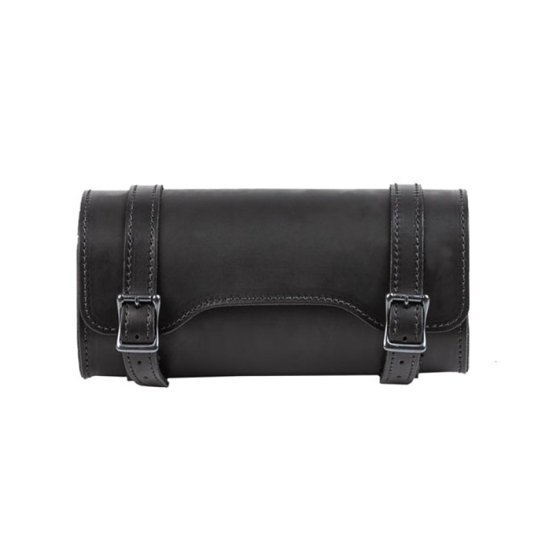LEDRIE, 'SQUARE' LEATHER TOOL BAG. BLACK. 3 LITER BLACK LEATHER WITH B 923327