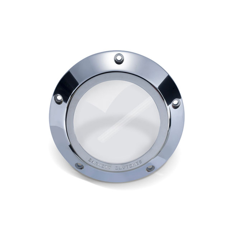 BARNETT, CLEAR DERBY COVER. CHROME CHROME PLATED BILLET ALUMINUM. THE 923383