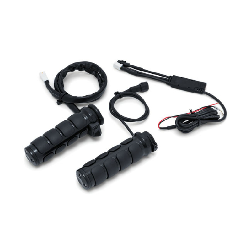 KURYAKYN, HEATED ISO GRIPS. GLOSS BLACK INTEGRATED HEATING ELEMENTS WI 923620