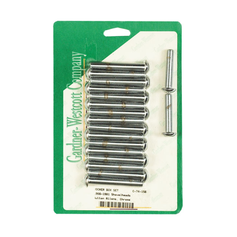 GW, SHOVEL ROCKER BOX BOLT KIT. BUTTONHEAD, CHROME CHROME BUTTONHEAD B 927415