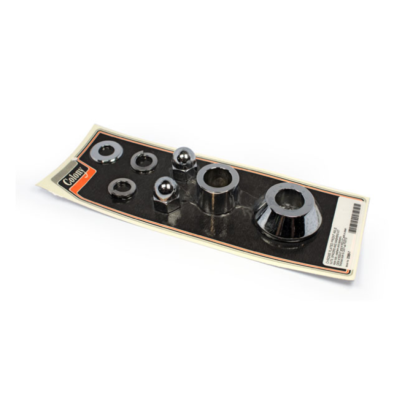 COLONY AXLE SPACER KIT FRONT, SMOOTH CHROME 929601