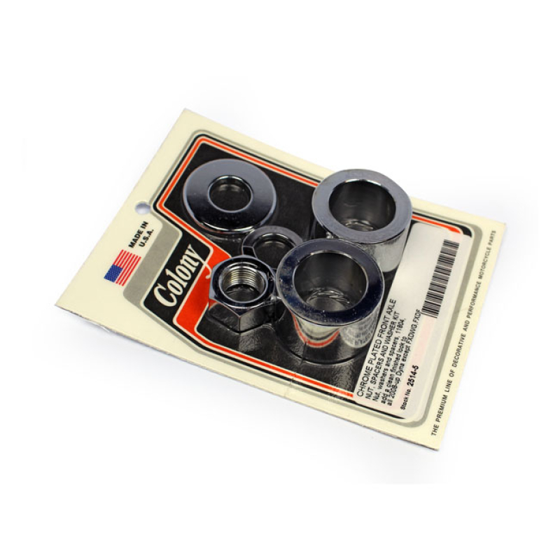 COLONY AXLE SPACER KIT FRONT, SMOOTH CHROME 929603