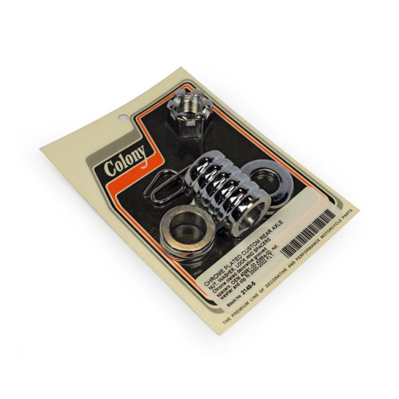 COLONY AXLE SPACER KIT REAR, GROOVED CHROME 929609