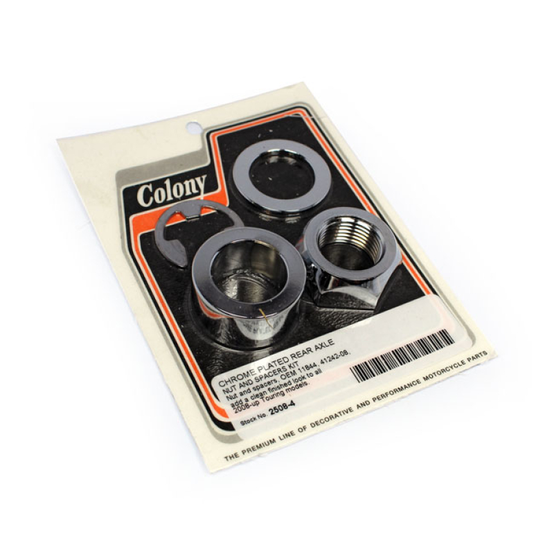 COLONY AXLE SPACER KIT REAR, SMOOTH CHROME. REPL. 11844, 41242-09 929612