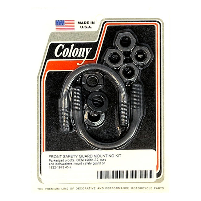 COLONY, ENGINE GUARD U-BOLT MOUNT KIT. FRONT BLACK PARKERIZED FINISH. 929658
