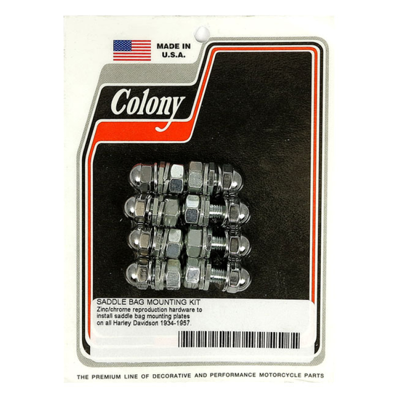 COLONY, SADDLEBAG BOLT MOUNT KIT ZINC PLATED STUDS WITH CHROME PLATED 929674