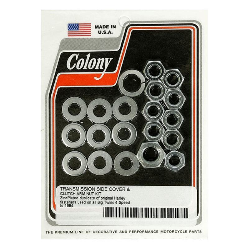 COLONY TRANSM SIDE COVER MOUNT, HEX ZINC KIT, OEM STYLE NUTS & WASHERS 929725
