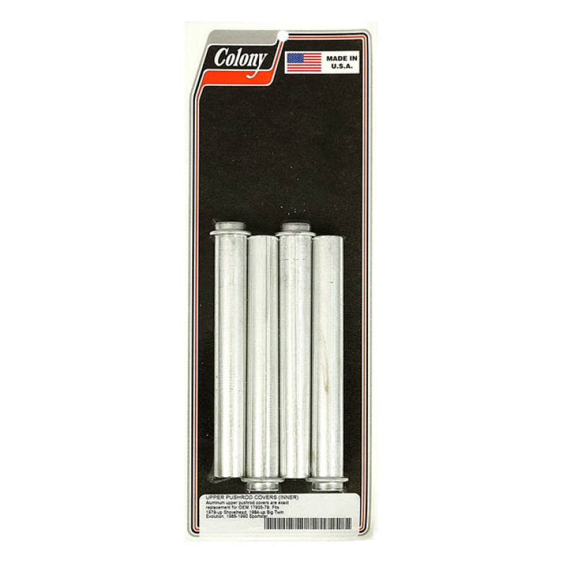 COLONY, INNER PUSHROD COVER TUBES. ZINC O-RING STYLE. OEM STYLE REPROD 929745
