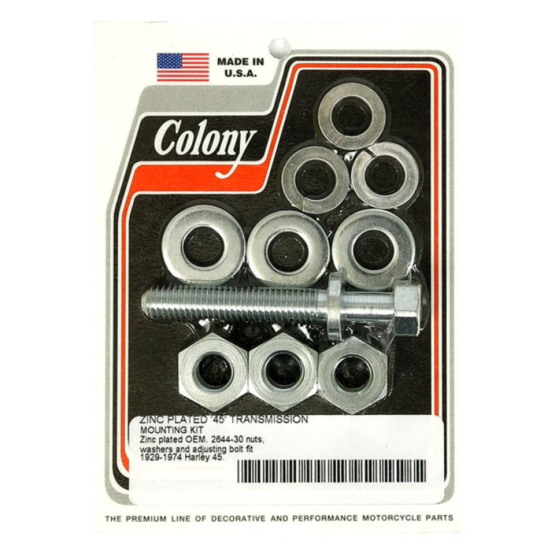 COLONY, TRANSMISSION MOUNT KIT. ZINC COMPLETE TRANSMISSON MOUNT KIT. E 929782
