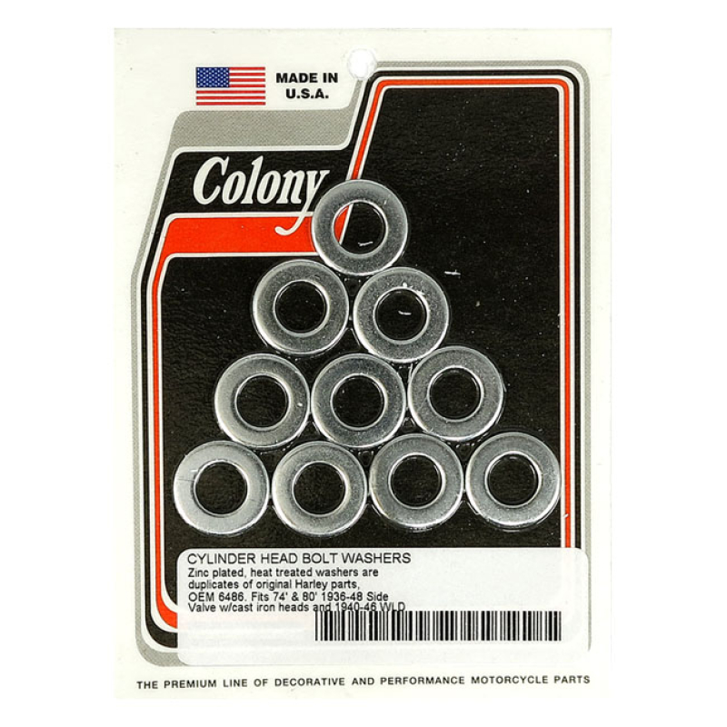 COLONY HEAD BOLT WASHER SET ZINC; FITS MODELS WITH CAST IRON CYLINDER 929822