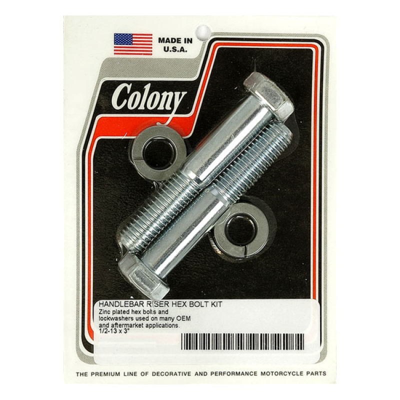 COLONY RISER BOLT SET HEX ZINC, 1/2-13 X 3" 929848