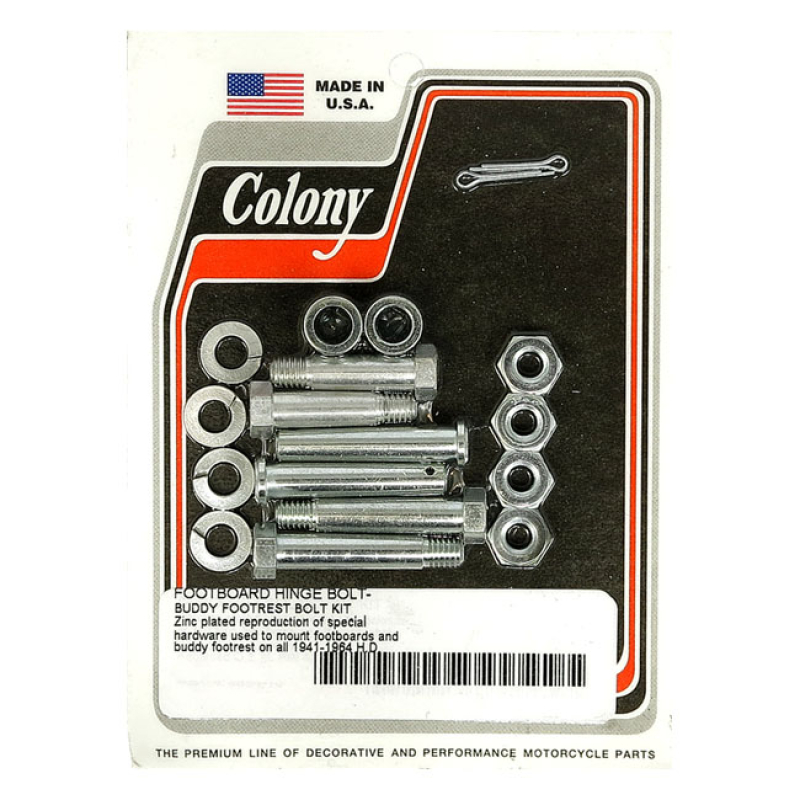 COLONY, FLOORBOARD AND PASSENGER PEG MOUNT KIT. ZINC ZINC PLATED. OEM 929871