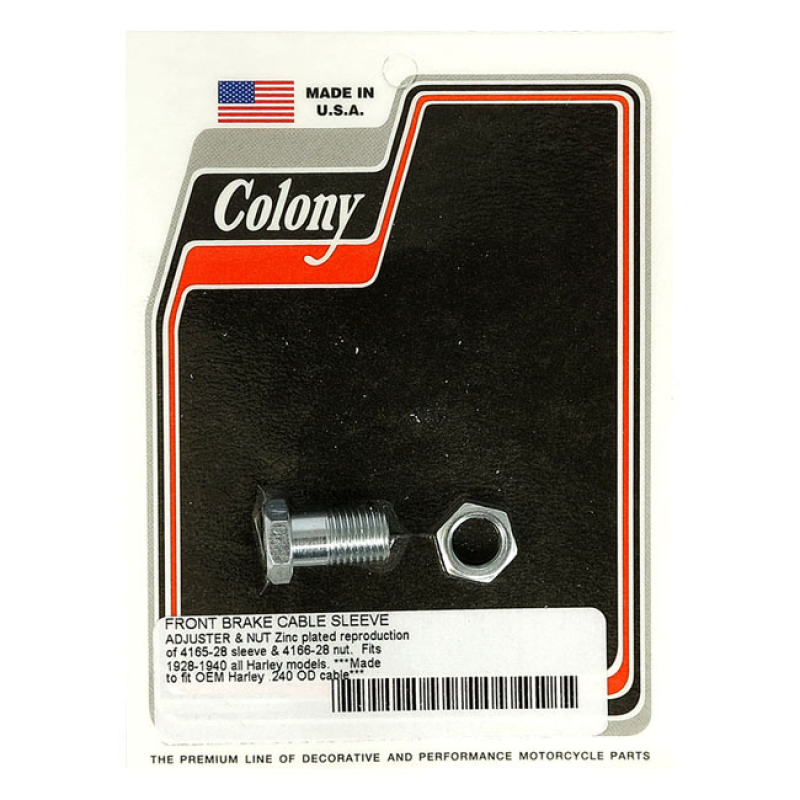 COLONY, FRONT BRAKE CABLE ADJUSTER. ZINC OEM STYLE REPRODUCTION. MADE 929879