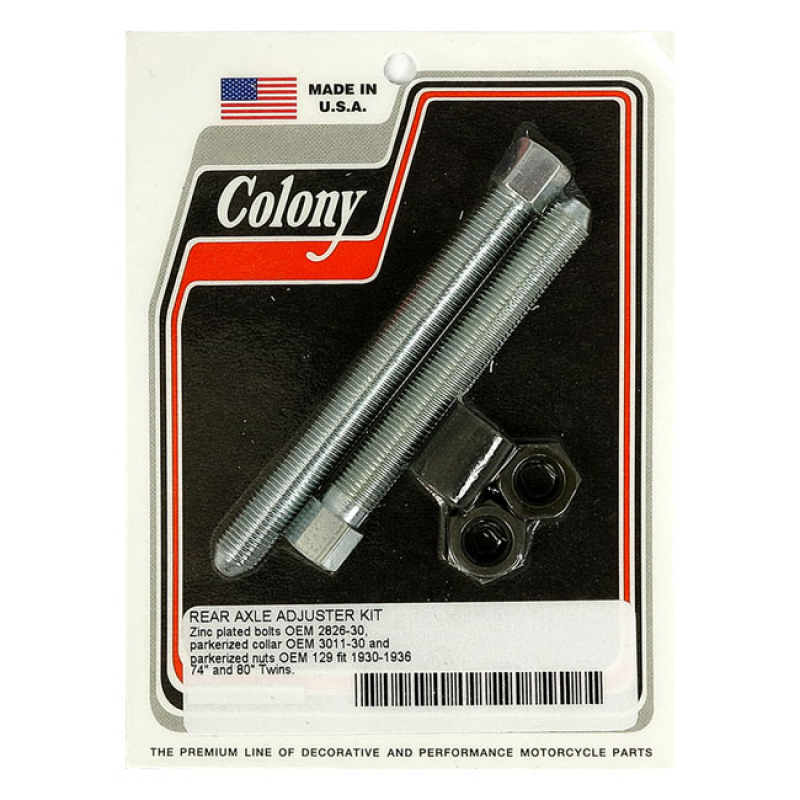 COLONY WHEEL AXLE ADJUSTER KIT ZINC, REPRODUCTION 929890