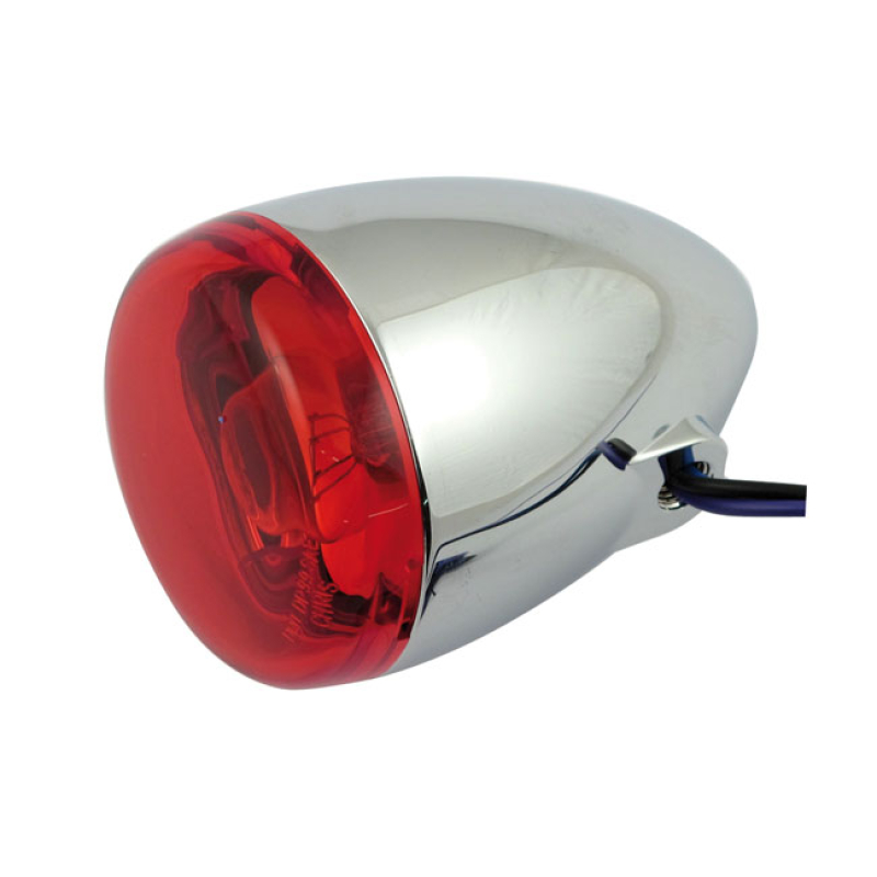 CHRIS, BULLET TURN SIGNAL. CHROME. RED LENS COMPATIBLE WITH FOLLOWING 932042