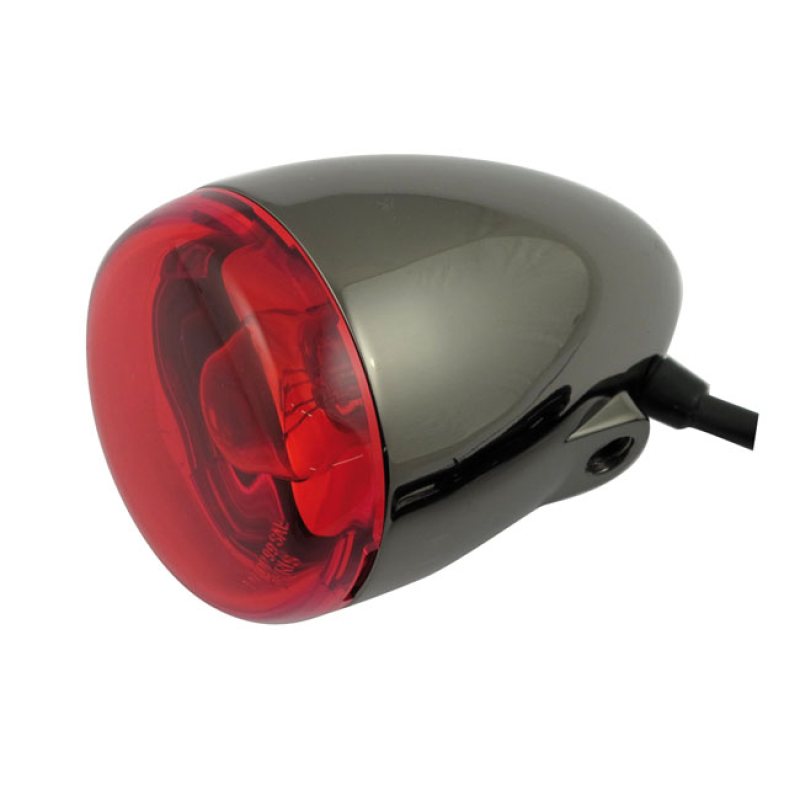 CHRIS, BULLET TURN SIGNAL. BLACK NICKEL. RED LENS COMPATIBLE WITH FOLL 932046